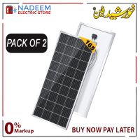 Khurshid Solar Panel ( pack of 2 ) (A grade) plate 165 Watts Imported Mono Crystalline 12v/165 Watts Heavy Duty INSTALLMENT 