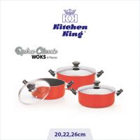 Kitchen King Optra Classic Wok Set (G/L) – 20,22,26cm