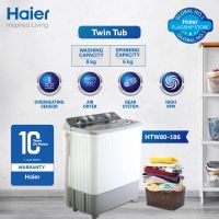 Haier HTW 80-186 8Kg Top Load Semi-Auto Twin Tub Washing Machine With Official Warranty On 12 Months Installments At 0% Markup