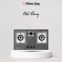 Glam Gas Grey 3 Burner Built In Hob With Tempered Glass Body Upto 12 Months Installment At 0% markup