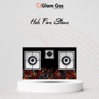 Glam Gas Fire Stone Square Built In Hobs With Glass Body Upto 12 Months Installment At 0% markup