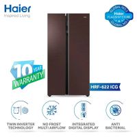 Haier HRF-622ICG Side-by-Side Door Inverter Refrigerator 22 Cubic Feet With Official Warranty On 12 Months Installments At 0% Markup