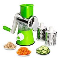 Manual Tabletop Drum Cheese Grater, 3 In 1 Rotary Shredder Slicer Grinder For Cucumber Nut Potato Carrot Cheese, Vegetable Salad Shooter (Random Color) - ON INSTALLMENT