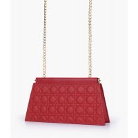 RTW Creation - Maroon quilted evening clutch with snap closure