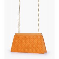 RTW Creation - Mustard quilted evening clutch with snap closure