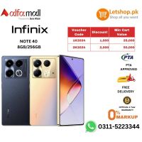 Infinix Note 40 8GB RAM 256GB Storage | PTA Approved | 1 Year Official Warranty | On Installment 