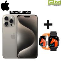 Apple iPhone 15 Pro Max - 256GB - Natural Titanium - PTA Approved - Dual Physical Sim (Installments) + Free Smart Watch