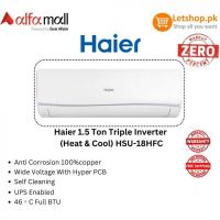 Haier 1.5 Ton Triple Inverter (Heat & Cool) HSU-18HFC | On Installments By Lets Shop