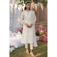 Cross Stitch 3 Pcs Embroidered Unstitched lawn Whispering White