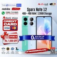 Sparx Note 12 | 4GB RAM | 128GB Storage | Installment | PTA Approved | 1 Year Warranty | The Original Bro Mobiles