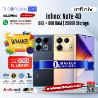 Infinix Note 40 8GB RAM 256GB Storage | PTA Approved | 1 Year Warranty | Installment Upto 12 Months - The Original Bro