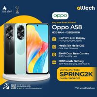 Oppo A58 8GB-128GB | 1 Year Warranty | PTA Approved | Monthly Installments By ALLTECH Upto 12 Months