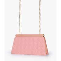 RTW Creation - Peach quilted evening clutch with snap closure