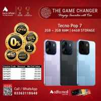 Tecno Pop 7 2GB RAM 64GB Storage | Installments Upto 12 Months - The Game Changer