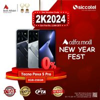 Tecno Pova 5 Pro 8GB-256GB | 1 Year Warranty | PTA Approved | Monthly Installment By Siccotel Upto 12 Months