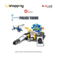 Planet X DIY Police Parking Garage Set With Alloy Cars (PX-11285) - On Installments - ISPK-0136