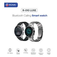 Ronin R-010 Luxe Metallic Finish Bluetooth Calling Smart Watch AMOLED +1 Free Strap with Every Watch (Silver_Silver) - ON INSTALLMENT