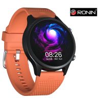 Ronin R-010 Metallic Finish Smart Watch +1 Free Black Silicon Strap with Every Watch (Black_Orange) - ON INSTALLMENT