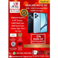 REALME NOTE 50 (4GB + 4GB EXTENDED RAM & 128GB ROM) On Easy Monthly Installments By ALI's Mobile