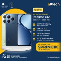 Realme C63 6GB-128GB | 1 Year Warranty | PTA Approved | Monthly Installments By ALLTECH Upto 12 Months