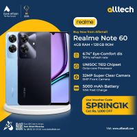 Realme Note 60 4GB-128GB | PTA Approved | 2 Year Warranty | Monthly Installments By ALLTECH upto 12 Months