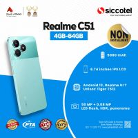 Realme C51 4GB-64GB | 1 Year Warranty | PTA Approved | Non Installment By Siccotel