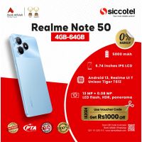 Realme Note 50 4GB-64GB | 1 Year Warranty | PTA Approved | Monthly Installment By Siccotel Upto 12 Months