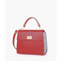 RTW Creation - Red criss-cross top-handle bag