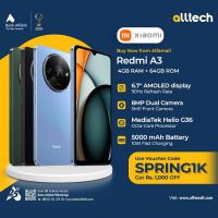 Redmi A3 4GB-64GB | 1 Year Warranty | PTA Approved | Monthly Installments By ALLTECH Upto 12 Months