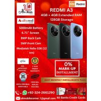 REDMI A3 (4GB + 4GB EXTENDED RAM 128GB ROM) On Easy Monthly Installments By ALI's Mobile