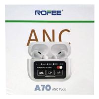 Rofee Earbuds A70 ANC Pods High Quality Sound - Touch Volume Control - Digital LCD Screen - Smooth Display - ON INSTALLMENT