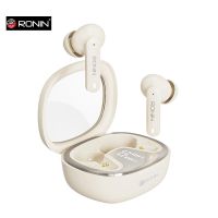 Ronin R-540 | ENC | Digital Display | Dual Mic | IPX4 Water Resistant | Gaming Earbuds (Cream) - ON INSTALLMENT