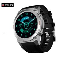 Ronin R-011 Smart Watch Black With Black Dial +1 Free Orange Silicon Strap (Always On Display) - ON INSTALLMENT