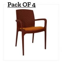 SAAB FULL PLASTIC CHAIR WITH CUSHIONS LEXUS JHONY SP-624-C Pack OF 4 Free Delivery | On Installment