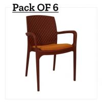 SAAB FULL PLASTIC CHAIR WITH CUSHIONS LEXUS JHONY SP-624-C Pack OF 6 Free Delivery | On Installment
