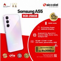 Samsung A55 8GB-256GB | 1 Year Warranty | PTA Approved | Monthly Installment By Siccotel Upto 12 Months