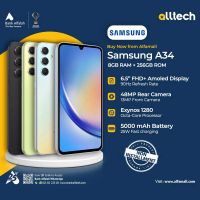 Samsung A34 8GB-256GB | 1 Year Warranty | PTA Approved | Non Installments By ALLTECH
