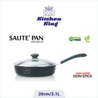 kitchen King Saute Pan (Glass Lid) – 26cm with Free Delivery