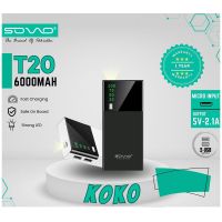 SOVO T20 6000 mAH Portable Charger Power Bank - ON INSTALLMENT