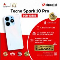 Tecno Spark 10 Pro 8GB-128GB | 1 Year Warranty | PTA Approved | Monthly Installment By Siccotel Upto 12 Months