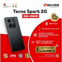 Tecno Spark 20 8GB-256GB | 1 Year Warranty | PTA Approved | Monthly Installment By Siccotel Upto 12 Months