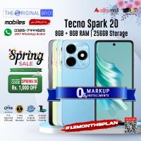 Tecno Spark 20 | 8GB + 8GB RAM | 256GB Storage | PTA Approved (Official) | 1 Year Warranty | Installments Upto 12 Months - The Original Bro Mobiles