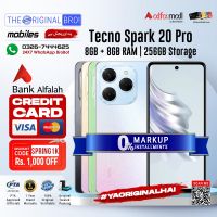 Tecno Spark 20 Pro | 8GB RAM | 256GB Storage | 12 Months Installment | PTA Approved | 1 Year Warranty | The Original Bro Mobiles