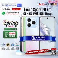 Tecno Spark 20 Pro | 8GB RAM | 256GB Storage | PTA Approved | 1 Year Warranty | Installments Upto 12 Months - The Original Bro Mobiles