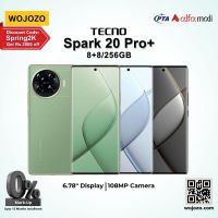 Tecno Spark 20 Pro + 08+08GB/256GB PTA Approved with One Year Official Warranty on Installments by WOJOZO