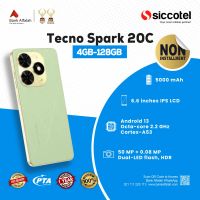 Tecno Spark 20C 4GB-128GB | 1 Year Warranty | PTA Approved | Non Installment By Siccotel