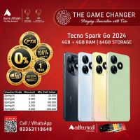 Tecno Spark Go 2024 4GB RAM 64GB Storage | Installments Upto 12 Months - The Game Changer