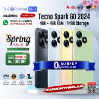 Tecno Spark Go 2024 | 4GB RAM | 64GB Storage | 12 Months Installment | PTA Approved | 1 Year Warranty | The Original Bro Mobiles