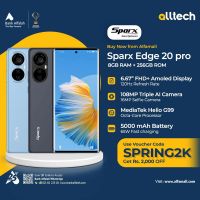 Sparx Edge 20 Pro 8GB-256GB | 1 Year Warranty | PTA Approved | Monthly Installments By ALLTECH Upto 12 Months