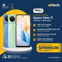 Sparx Neo 11 4GB-128GB | 1 Year Warranty | PTA Approved | Monthly Installments By ALLTECH Up to 12 Months